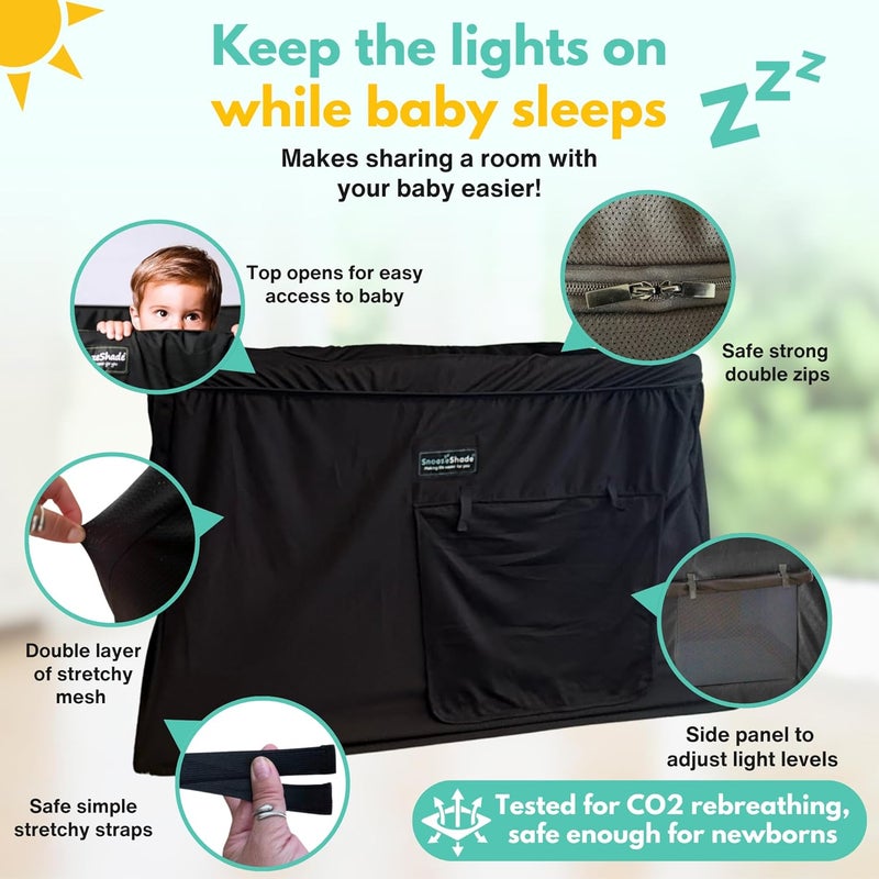 SnoozeShade Travel Cot Blackout Cover - Image 5